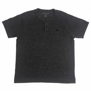 American Eagle XXL Gray Heather Legend T Henley Short Sleeve EUC Men's Ultrasoft